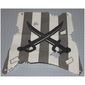 Sail, Tattered with Hole, Damage Cutouts and Dark Gray Stripes, Crossed Cutlasses Print