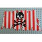 Sail, Tattered, with Red Stripes, Skull and Crossbones Print
