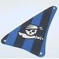 Sail, Triangular, 15 x 22 with Black and Blue Stripes, Skull and Cutlass Print