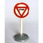 Road Sign Old Round with Triangle Stop Print & Type 1 Base