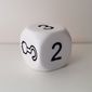 Die 6 Sided with Numbers 1 to 5 and Hook Hand