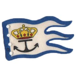 Flag 8 x 5 Wave with Blue Border and Crown and Anchor Print