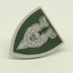 Shield Triangular with Dark Green and Gold Rascus Monkey Print