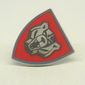 Shield Triangular with Red and Gold Santis Bear Print