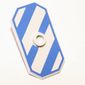Shield Rectangular with Stud and Blue-Violet Diagonal Stripes and Border Print