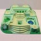 Baseplate Raised 48 x 48 with Staircases and Pits with Yellow Cobblestone and Green Ivy Print