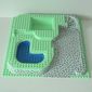 Baseplate Raised 32 x 32 with Ramp, Stairs, and Two Pits with Stone Ramp and Blue Pool Print
