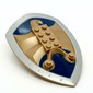 Large Figure Shield, 2 x 4 Brick Relief, Jayko Hawk with Dark Blue and Silver Print