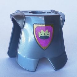 Minifig Neckwear Armor Breastplate with Leg Protection with Crown on Pink Background and Gold Border Print