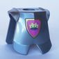 Minifig Neckwear Armor Breastplate with Leg Protection with Crown on Pink Background and Gold Border Print