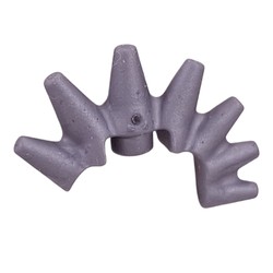 LEGO part 7313 Minifig Hair, Mohawk Spiked in Silver Metallic/ Flat Silver