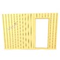 Scala, Building, Wall, Vertical Grooved 40 x 2 x 22 2/3 with Door Opening, Plain White Stripe on Medium Orange Print
