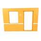 Scala, Building, Wall, Vertical Grooved 40 x 2 x 22 2/3 with Window and Door Openings, with Light Orange and White Print