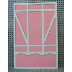 Scala, Building, Wall, Vertical Grooved 18 x 2 x 22 2/3, with Tudor Frame Light Salmon on White Print