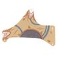 Tent, 4 Sand Blue Stripes, Dark Orange Trim and Creases Print