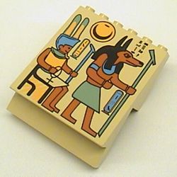 Panel 4 x 6 x 6 Sloped with Hieroglyphs and Jackal Print