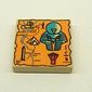Tile 2 x 2 with Orange Map and Hieroglyphs, Horus Head, 80 Print