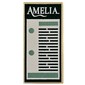 Tile 1 x 2 with White 'Amelia', Green Ticket print