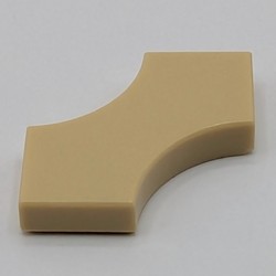 LEGO part 3396 TILE 2X2, W/ CUT OUT in Brick Yellow/ Tan