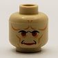 Minifig Head Bib Fortuna, Red Lines, Red Eyes and Lips Print [Blocked Open Stud]