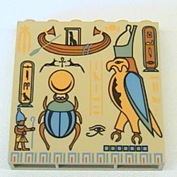 Brick 1 x 6 x 5 with Hieroglyphs and Bird Print