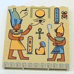 Brick 1 x 6 x 5 with Hieroglyphs and Minifig Print