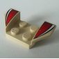 Mudguard 2 x 4 with 2 x 2 Studs and Flared Wings, White Stripe and Red/Black Fade Print