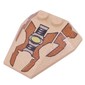 Wedge Sloped 4 x 4 Triple, No Stud Notches with Brown Panels, Gray Machinery, Lime Light Print