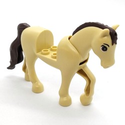 Animal, Horse with Raised Leg, Moveable Head, Dark Brown Tail, and Mane print