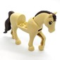 Animal, Horse with Raised Leg, Moveable Head, Dark Brown Tail, and Mane print