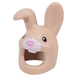 LEGO part 7715pr0001 Costume / Mask, Rabbit with Bright Pink Nose, Black Eyes print in Brick Yellow/ Tan