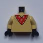 Torso Red Neckerchief with White Design / Neckerchief Knot and Curly Tail Print, Tan Arms, Black Hands