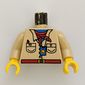 Torso Shirt, Blue Neck, Red Bandana, Compass Print, Tan Arms, Yellow Hands