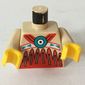 Torso Buckskin Tunic with American Indian Decorations, Red on Bottom and Fringe Print, Tan Arms, Yellow Hands