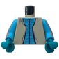 Torso Vest with Sky Blue Shirt Print (Greedo), Sky Blue Arms with Black Stripes Print, Dark Turquoise Hands