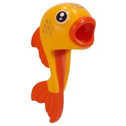 LEGO part 114574pr0001 Costume / Mask, Gold Fish with Orange Fins, Mouth, White/Black Eyes print in Flame Yellowish Orange/ Bright Light Orange