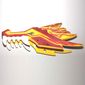 Creature Body Part, Dragon Head Upper Jaw with Dark Red Sections, White Teeth and Red Stripes Print