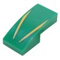Slope Curved 2 x 1 No Studs with Yellow Lines print
