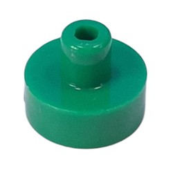 LEGO part 20482 Tile Round 1 x 1 with Hollow Bar in Dark Green/ Green