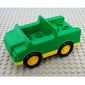 Duplo Car with 2 x 2 Studs and White Base and Safari Stripe Print, Pearl Light Gray Wheels