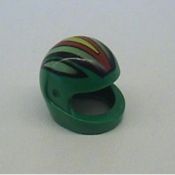 Helmet, Standard with Racing Stripes, Black/Lime/Red/Yellow Print