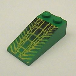 Slope 18° 4 x 2 with Yellow Gator Skin Print