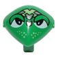 Minifig Head Special with Clip and Lime and Silver Head Device and Lime Freckles Print (Martian)