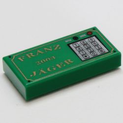 Tile 1 x 2 with "FRANZ JÄGER 2003" and Keypad Print