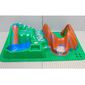 Duplo Baseplate, Raised 16 x 24, with Stairs and Slide, Dark Orange Tree Hollow, and Blue Pond Print