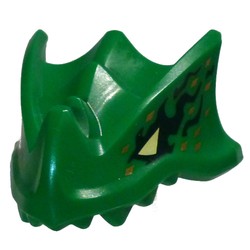 Creature Body Part, Dragon Head Upper Jaw with Bright Light Yellow Eye, Dark Green/Gold Markings print
