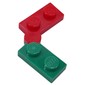 Hinge Plate 1 x 4 Swivel Top / Base - Solid Clip [Complete Assembly] - Red Top