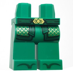 LEGO part 970c31pr0002 Hips and Green Legs with print in Dark Green/ Green