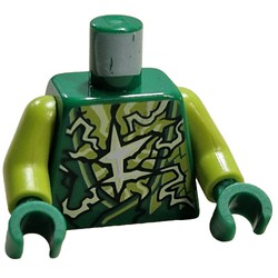 Torso Robe, Lightning, Asian Symbol print, Lime Arms, Green Hands