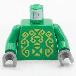 Torso with Rascus Print, Green Arms, Dark Bluish Gray Hands